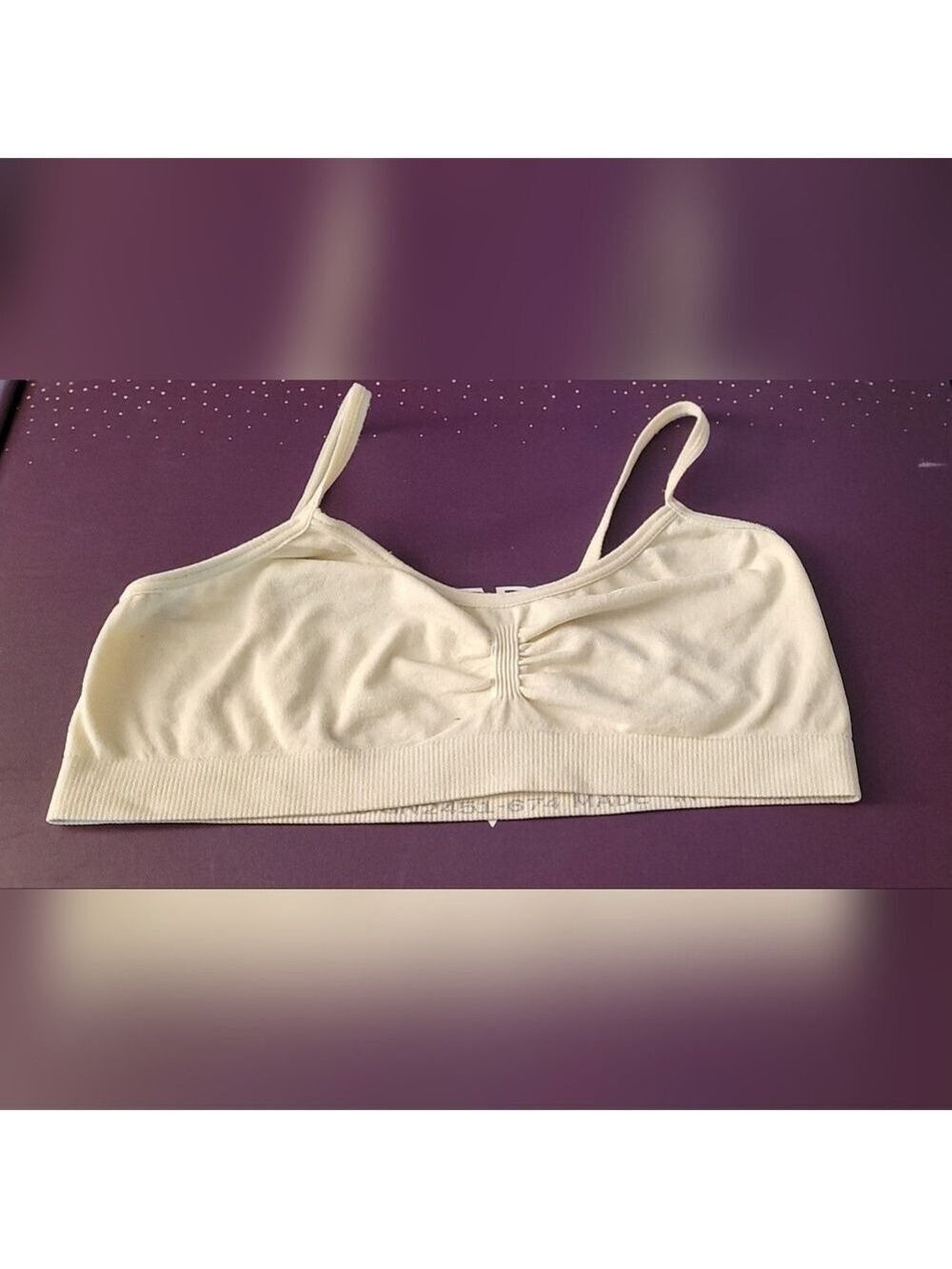 Seamless ruched spaghetti strap bralette Sz Meoum